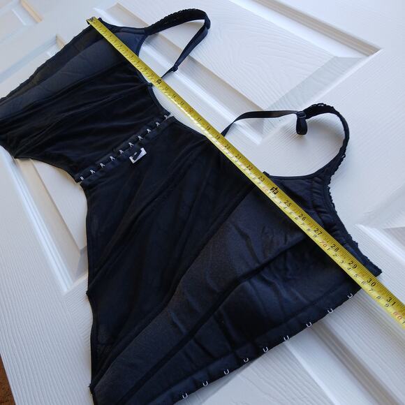 VTG Y2K Wet Seal Black Corset Juniors L missing lace front adjustable straps - Picture 10 of 16